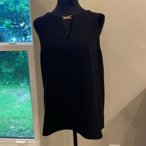 Ann Taylor NWT Sleeveless Black Blouse with Keyhole Neckline